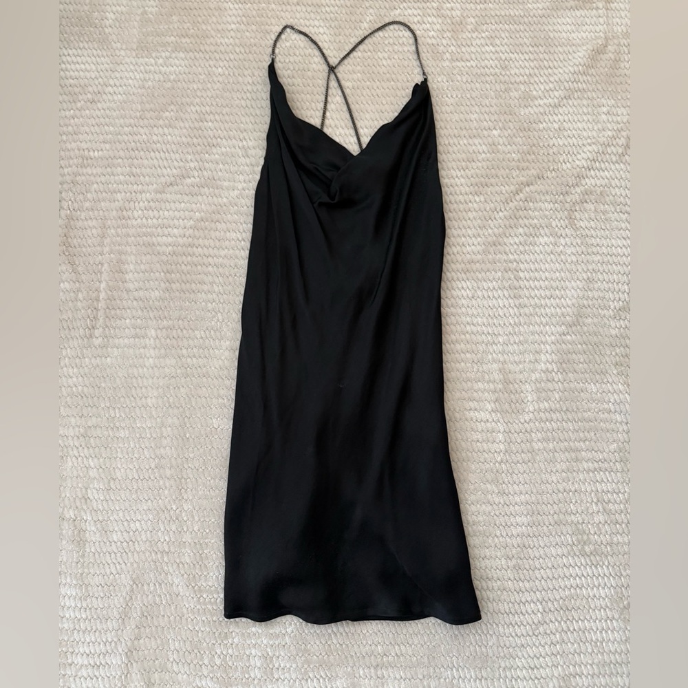 Black Satin Mini Dress